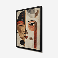 Abstract Geometric Face Wall Art – Modern Colorful Textured Paper Portrait Decor