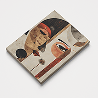 Abstract Geometric Face Wall Art – Modern Colorful Textured Paper Portrait Decor