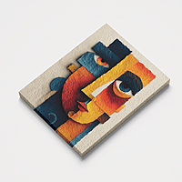 Abstract Face Wall Art – Modern Geometric Boho Decor