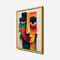 Abstract Face Wall Art – Modern Geometric Boho Decor