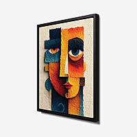 Abstract Face Wall Art – Modern Geometric Boho Decor
