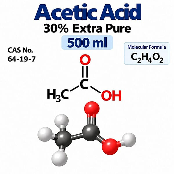 Acetic Acid 30% Extra Pure / CAS 64-19-7 - 500 ml