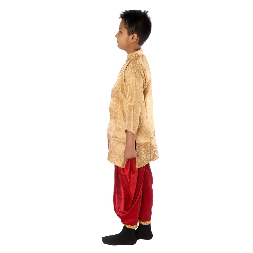 Boys Achkan Dhoti Dress Red & Golden Boys Achkan Dhoti Dress Red & Golden