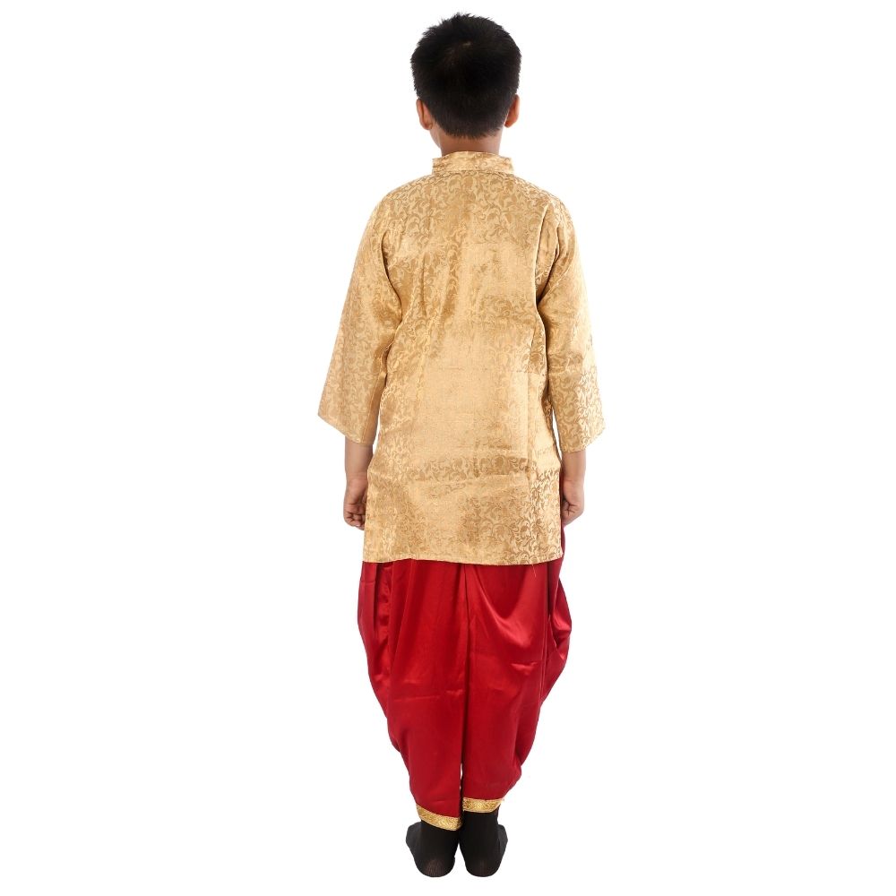 Boys Achkan Dhoti Dress Red & Golden Boys Achkan Dhoti Dress Red & Golden