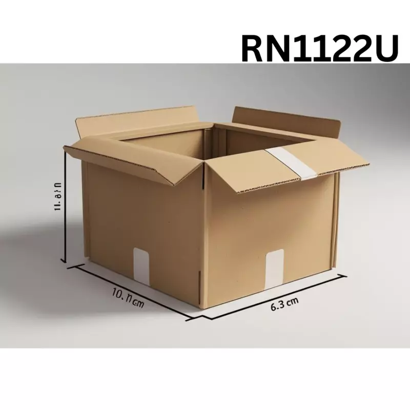 RN1122U - Universal Corrugated Box - 3 Ply - Strong - 10.1X10.1X6.3 cm / 4X4X2.5 inch - OD