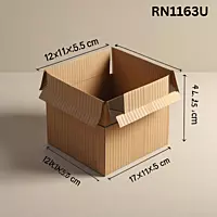 RN1163U - Universal Corrugated Box - 3 Ply - Strong - 12X11X5.5 cm / 4.7X4.3X2.1 inch - OD