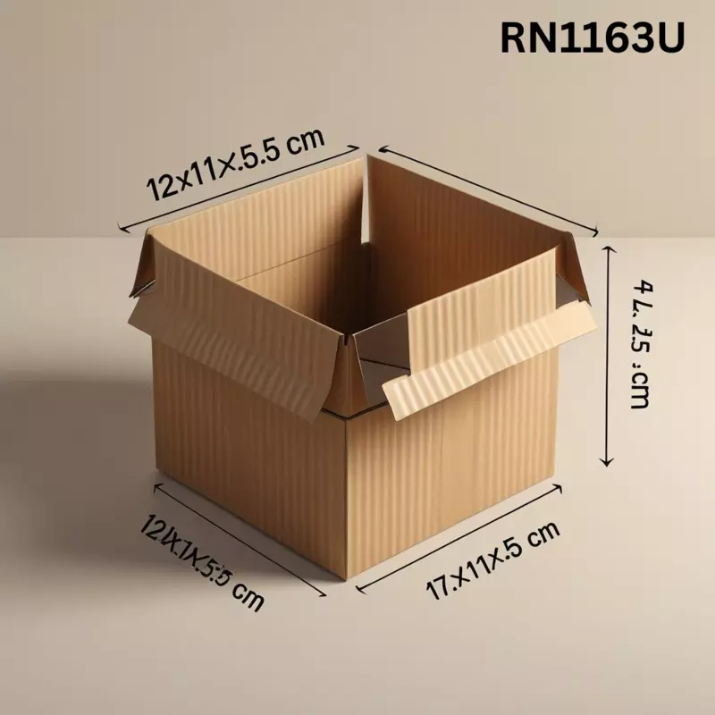 RN1163U - Universal Corrugated Box - 3 Ply - Strong - 12X11X5.5 cm / 4.7X4.3X2.1 inch - OD
