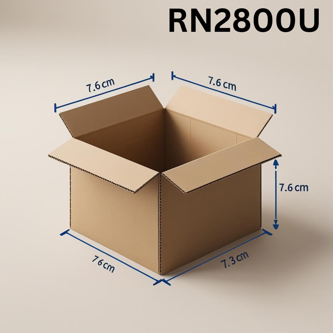 RN2800U - Universal Corrugated Box - 3 Ply - Strong  - 7.6X7.6X7.6 cm / 3X3X3 inch -  OD"