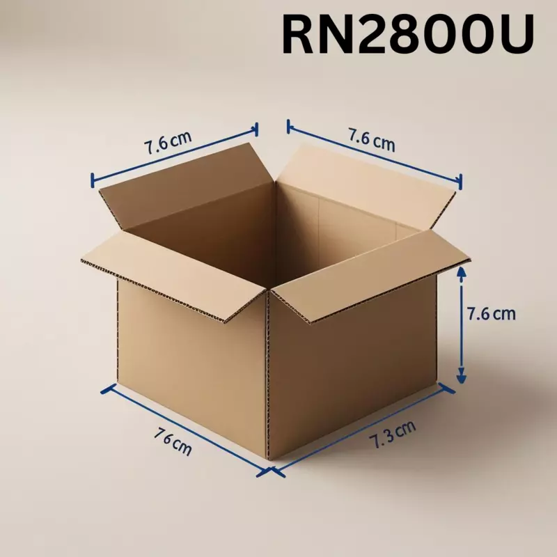 RN2800U - Universal Corrugated Box - 3 Ply - Strong  - 7.6X7.6X7.6 cm / 3X3X3 inch -  OD"