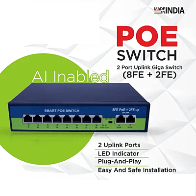 PoE Fast Ethernet Switch , 802.3Af/At Poe+ 100Mbps, Built-In Power, Extend To 250Meter, Unmanaged Metal Plug And Play