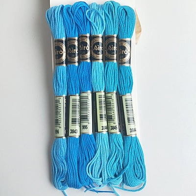 Airo Embroidery Thread Set Blue family