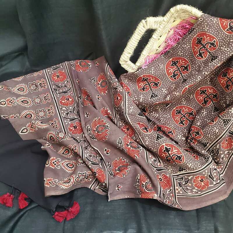 Mul Cotton Ajrakh Dupatta