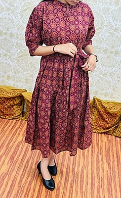 Ajrakh Printed Dress Catalogue 1 - Burgundy - 3 Ajrakh Printed Dress Catalogue 1 - Burgundy - 3