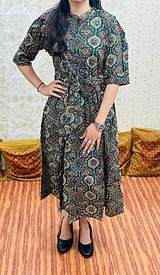 Ajrakh Printed Dress Catalogue 1 - Teal - 1 Ajrakh Printed Dress Catalogue 1 - Teal - 1