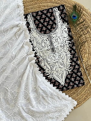 Ajrakh Printed Kashmiri Work Top-Dupatta Set Catalogue 1-Black-3 Ajrakh Printed Kashmiri Work Top-Dupatta Set Catalogue 1-Black-3