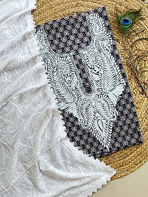 Ajrakh Printed Kashmiri Work Top-Dupatta Set Catalogue 1-Black-8 Ajrakh Printed Kashmiri Work Top-Dupatta Set Catalogue 1-Black-8