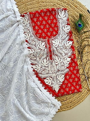 Ajrakh Printed Kashmiri Work Top-Dupatta Set Catalogue 1-Carrot-4 Ajrakh Printed Kashmiri Work Top-Dupatta Set Catalogue 1-Carrot-4