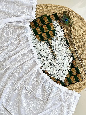 Ajrakh Printed Kashmiri Work Top-Dupatta Set Catalogue 1-EmeraldGreen-2 Ajrakh Printed Kashmiri Work Top-Dupatta Set Catalogue 1-EmeraldGreen-2