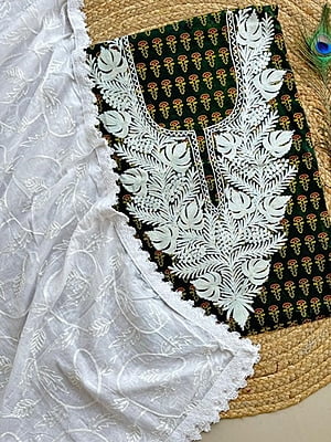 Ajrakh Printed Kashmiri Work Top-Dupatta Set Catalogue 1-EmeraldGreen-4 Ajrakh Printed Kashmiri Work Top-Dupatta Set Catalogue 1-EmeraldGreen-4