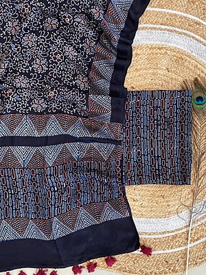 Ajrakh Printed Modal Satin Top-Dupatta Set Catalogue 1-Black-2 Ajrakh Printed Modal Satin Top-Dupatta Set Catalogue 1-Black-2