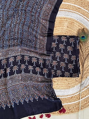 Ajrakh Printed Modal Satin Top-Dupatta Set Catalogue 1-Black-3 Ajrakh Printed Modal Satin Top-Dupatta Set Catalogue 1-Black-3