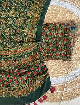 Ajrakh Printed Modal Satin Top-Dupatta Set Catalogue 1-EmeraldGreen-1 Ajrakh Printed Modal Satin Top-Dupatta Set Catalogue 1-EmeraldGreen-1
