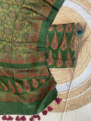 Ajrakh Printed Modal Satin Top-Dupatta Set Catalogue 1-EmeraldGreen-2 Ajrakh Printed Modal Satin Top-Dupatta Set Catalogue 1-EmeraldGreen-2