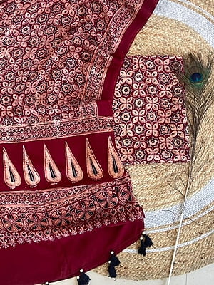 Ajrakh Printed Modal Satin Top-Dupatta Set Catalogue 1-Maroon-6 Ajrakh Printed Modal Satin Top-Dupatta Set Catalogue 1-Maroon-6