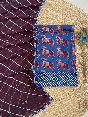 Ajrakh Suit With Leheriya Dupatta Catalogue 2-CoffeeBrown-1 Ajrakh Suit With Leheriya Dupatta Catalogue 2-CoffeeBrown-1