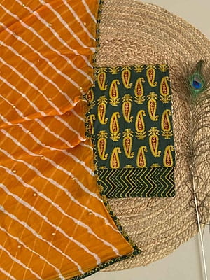 Ajrakh Suit With Leheriya Dupatta Catalogue 2-RustyOrange-1 Ajrakh Suit With Leheriya Dupatta Catalogue 2-RustyOrange-1