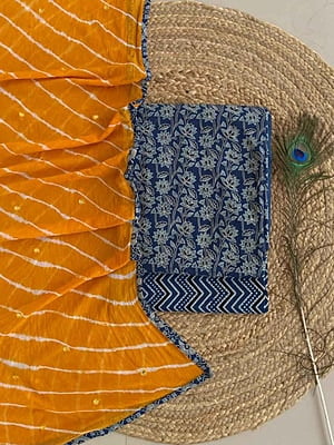 Ajrakh Suit With Leheriya Dupatta Catalogue 2-RustyOrange-4 Ajrakh Suit With Leheriya Dupatta Catalogue 2-RustyOrange-4