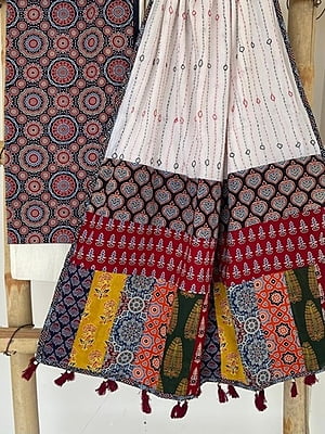 Ajrakh Suit With Patch Work Kantha Dupatta Catalogue 1-Black-2 Ajrakh Suit With Patch Work Kantha Dupatta Catalogue 1-Black-2