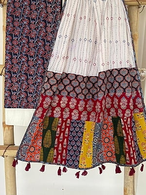 Ajrakh Suit With Patch Work Kantha Dupatta Catalogue 1-Black-3 Ajrakh Suit With Patch Work Kantha Dupatta Catalogue 1-Black-3