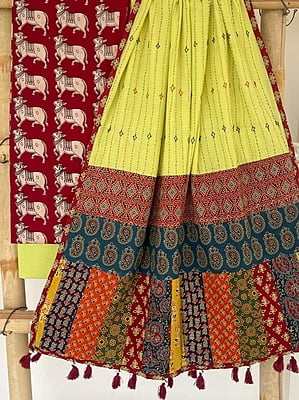 Ajrakh Suit With Patch Work Kantha Dupatta Catalogue 1-Maroon-1 Ajrakh Suit With Patch Work Kantha Dupatta Catalogue 1-Maroon-1