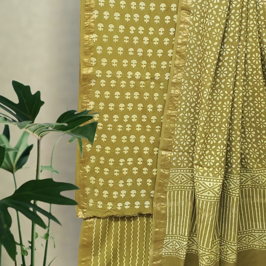 Modal Cotton Akola Dabu Print Suit Set #10