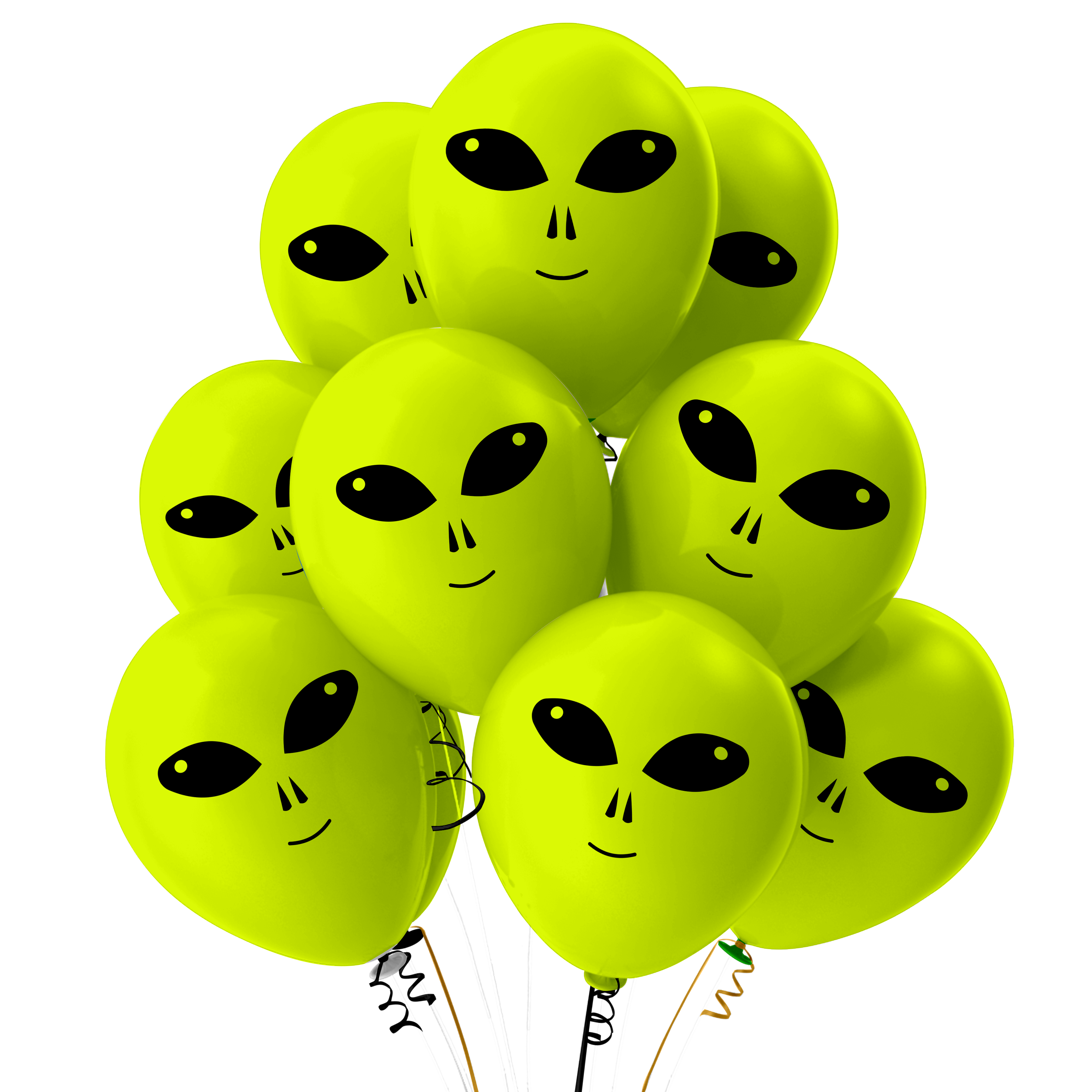 10pcs Green Alien Party Balloons - Alien Themed Birthday Baby Shower Party Decorations Supplies Decor Balloon