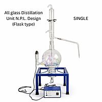 All glass Distillation Unit N.P.L. Design (Flask type)