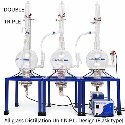 All glass Distillation Unit N.P.L. Design (Flask type)