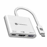 Portronics Konnect Vision C2 – Type-C & USB to HDMI Adapter | 4K, 30Hz | 1.8M PVC | Black