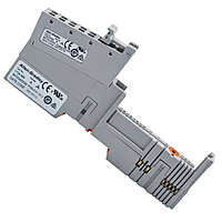 1734-TBS mounted on DIN-rail, showing keying and wiring terminals