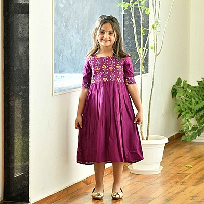 Alluring Mother Daughter Dress Combo Catalogue 3-Wine-2