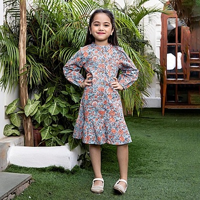 Alluring Mother Daughter Dress Combo Catalogue 4-Blue-2