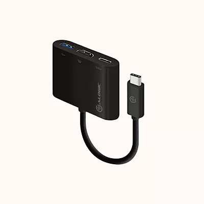 Alogic 10cm USB-C to HDMI/USB 3.0/USB-C with Power Delivery (60W/3A) - MP-UCHDCH