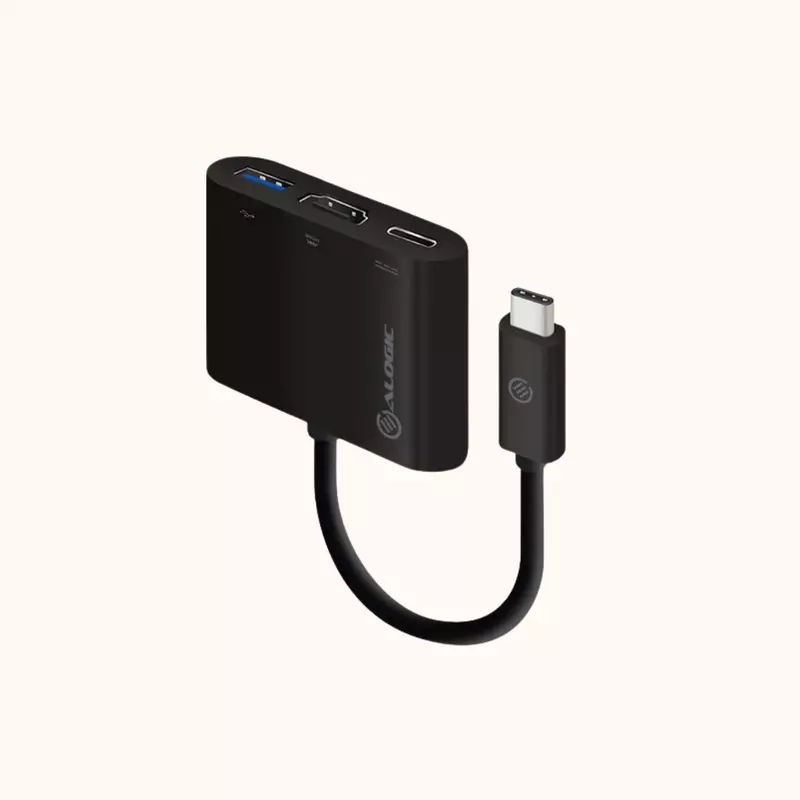 Alogic 10cm USB-C to HDMI/USB 3.0/USB-C with Power Delivery (60W/3A) - MP-UCHDCH