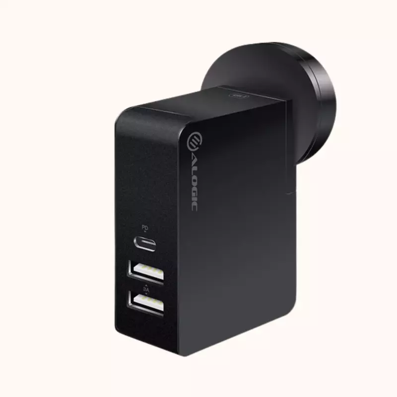 Alogic 3 Port USB-C & Dual USB-A Travel Power Adapter - Black - WCC2A45BK