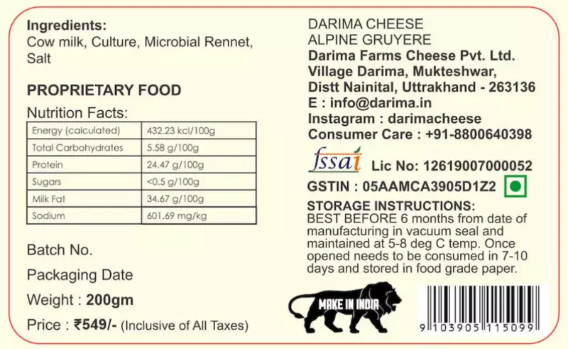 Himalayan Mountain Cheese – Alpine Gruyere 200 Gms
