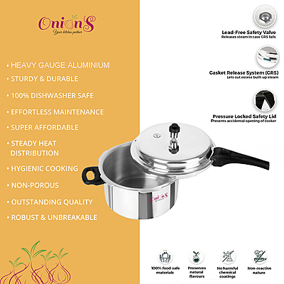 Made from superior quality virgin aluminium;Gas Stovetop Compatible silver
