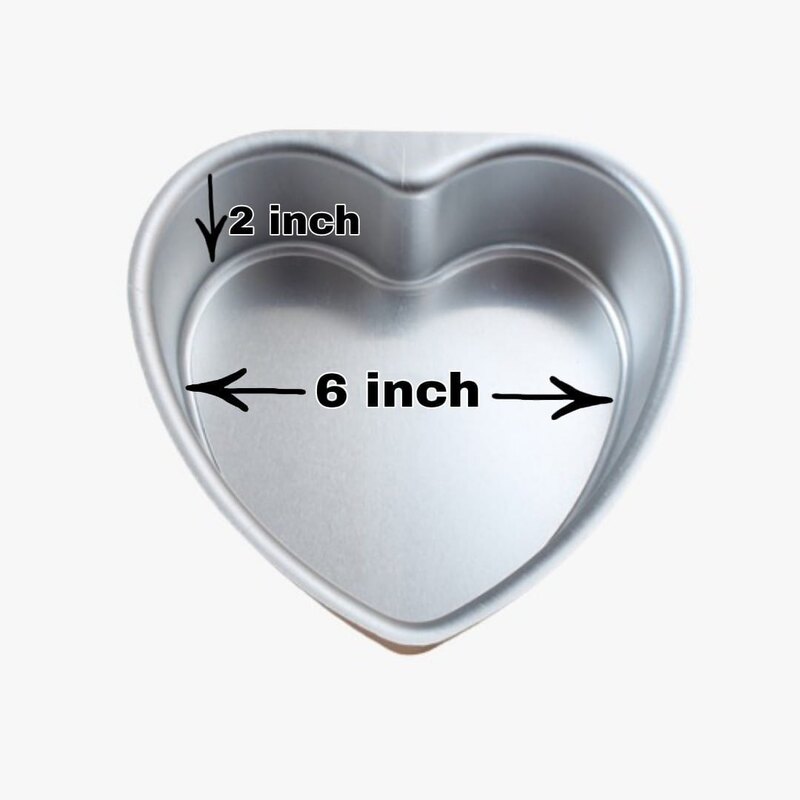 Durable 6 inch aluminium heart-shaped cake mould