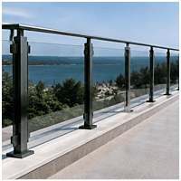 Aluminium Post Glass Railing