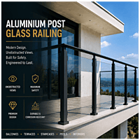 Aluminium Post Glass Railing